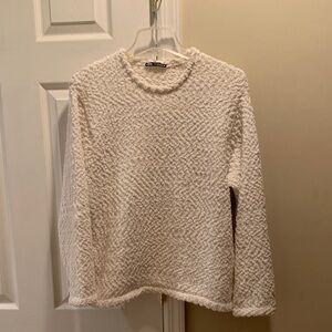 Zara Textured Off-White Sweater